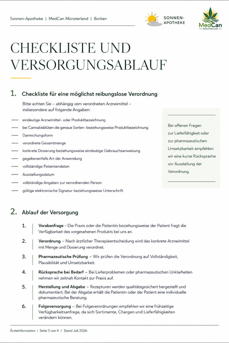 03 Checkliste und Versorgungsablauf